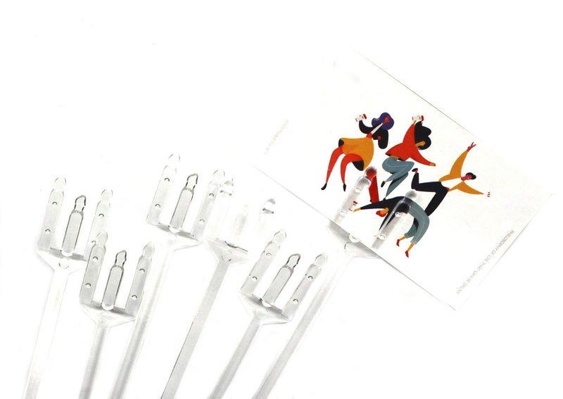 Ruiling 100pcs Plastic Floral Picks Transparent Fork Shape Head Card Holders of Gift Cards, Place Cards, Photos, Food Labels for Weddings, Birthday Parties, Events, Decorations 31cm/12inch - Image 4